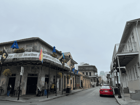 A street in the French Quarter of New Orleans.