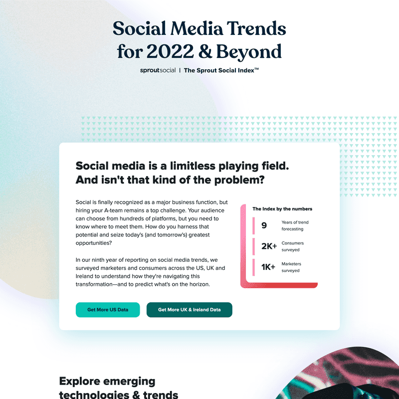 Screenshot of Sprout Social Index website