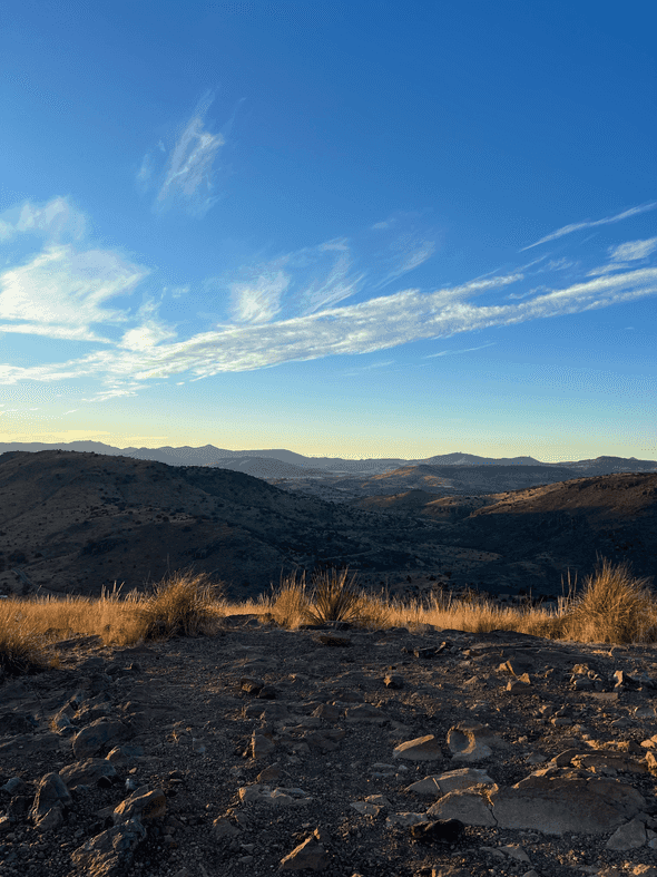 The Davis Mountains in Far West Texas at sunset.